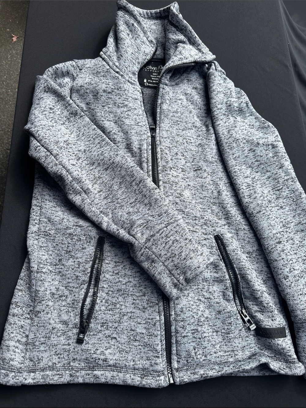 Calvin Klein Heather Gray Full-Zip Bomber Jacket